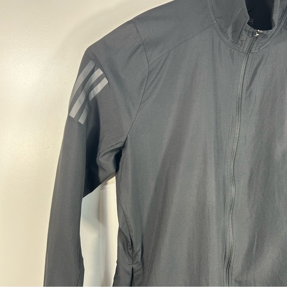 Adidas Running Black Full-Zip Running Windbreaker Jacket Zip Pocket; Women’s LG - Picture 4 of 14